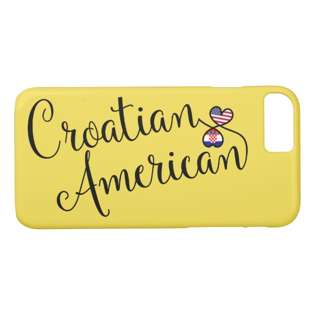 Croatian American Entwined Hearts Cell Phone Case (Back (Horizontal))