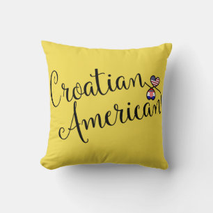 Croatian American Entwined Hearts Cushion