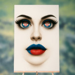Croatian Beauty Eyes & Lips Pop Portrait Acrylic Sign<br><div class="desc">Celebrate Croatian pride with this striking, modern artwork featuring a stylised woman’s face. Her bold blue eyes reveal the Croatian coat of arms in the pupils, while her lips are painted in the vibrant colours of the Croatian flag. A unique and artistic expression of love for Croatia, perfect for patriotic...</div>