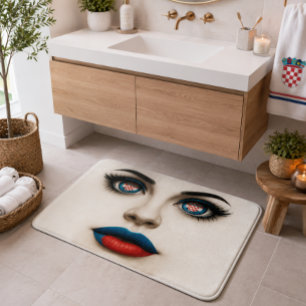 Croatian Beauty Pop Art Portrait Bath Mat