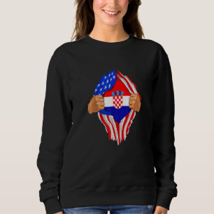 Croatian Blood Inside Me Croatia Flag Sweatshirt