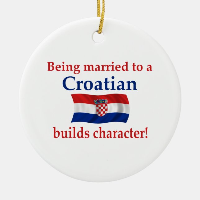 Croatian Builds Character Ceramic Tree Decoration (Front)
