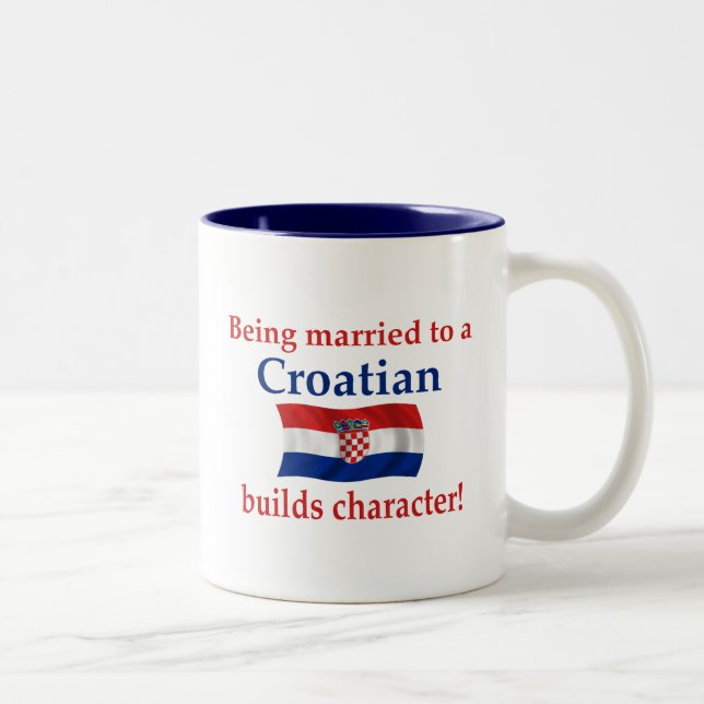 Croatian Builds Character Two-Tone Coffee Mug (Right)