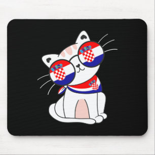 Croatian Cat Croatian Flag Vacation Funny Croatia Mouse Pad