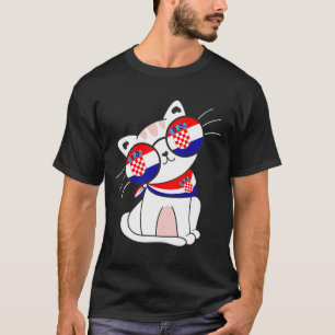 Croatian Cat Croatian Flag Vacation Funny Croatia  T-Shirt