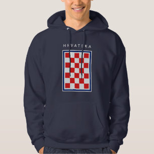Croatian Checker Blue Hrvatska Hoodie