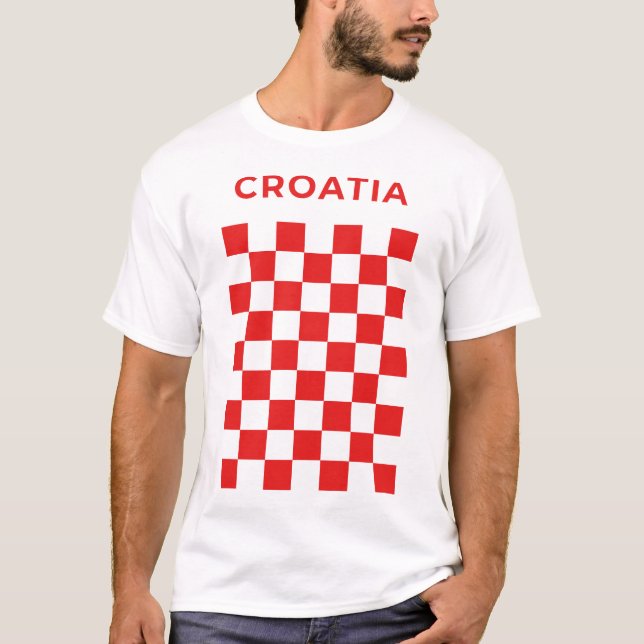 Croatian Checker Red T-Shirt (Front)