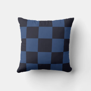 Croatian chequerboard pattern blue cushion