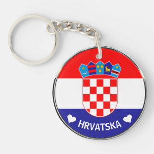 Croatian Coat of Arms   Hrvatski grb w/Text Key Ring