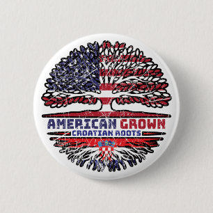 Croatian Croatia US American USA United States 6 Cm Round Badge