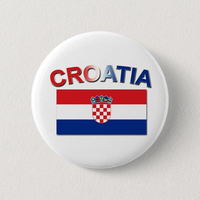 Croatian Flag 2 6 Cm Round Badge (Front)