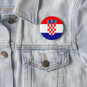 Croatian flag 6 cm round badge