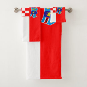 Croatian flag bath towel set
