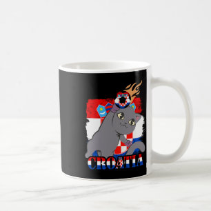 Croatian Flag Cat Croatian Soccer Croatian Roots C Coffee Mug