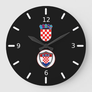 Croatian flag-coat arms large clock