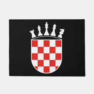 Croatian Flag Colours Chess Player Gifts for Croat Doormat