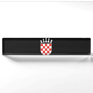 Croatian Flag Colours Chess Player Gifts for Croat Nameplate