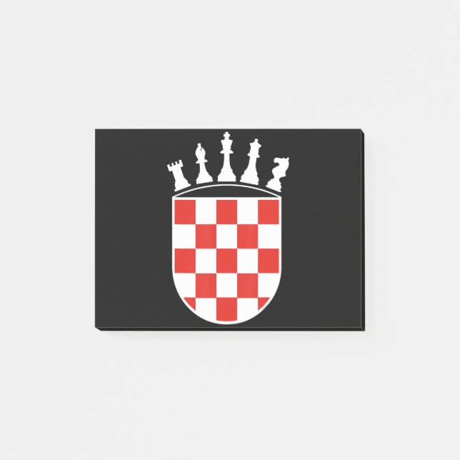 Croatian Flag Colours Chess Player Gifts for Croat Post-it Notes (Front)