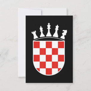 Croatian Flag Colours Chess Player Gifts for Croat RSVP Card