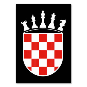 Croatian Flag Colours Chess Player Gifts for Croat Table Number
