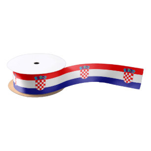Croatian Flag & Croatia birthday party /sports Satin Ribbon