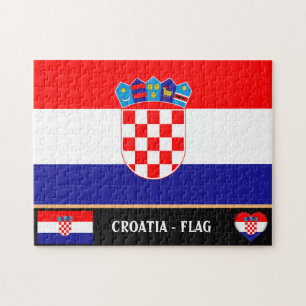 Croatian Flag & Croatia - country, holiday /sports Jigsaw Puzzle