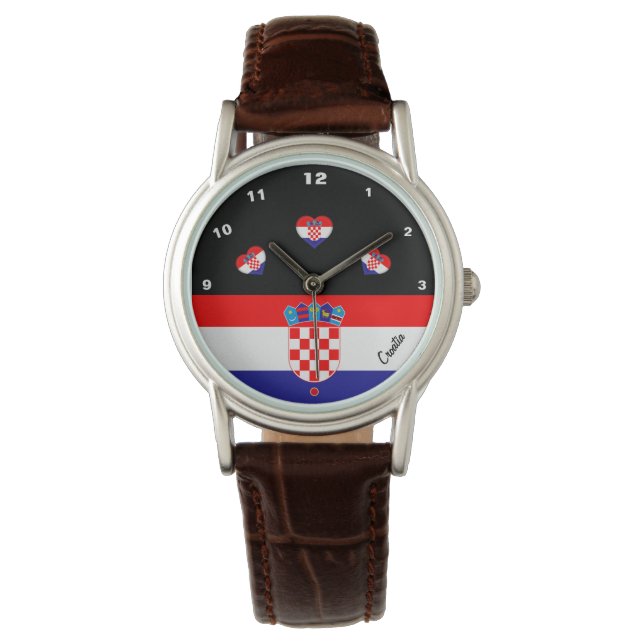 Croatian Flag & Croatia fashion heart /sports Watch (Front)
