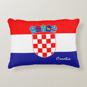 Croatian flag & Croatia fashion holiday /sports Decorative Cushion