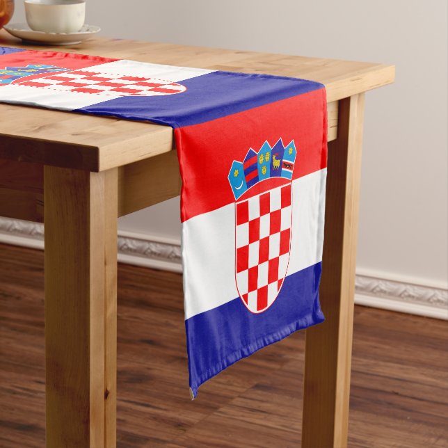 Croatian Flag & Croatia fashion home /sport fans Short Table Runner (In Situ)