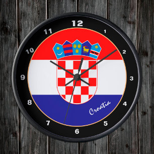 Croatian Flag & Croatia trendy fashion /design Round Clock