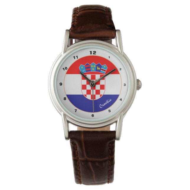 Croatian Flag & Croatia trendy fashion /design Watch (Front)