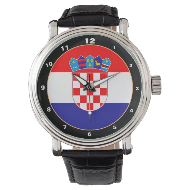 Croatian Flag & Croatia trendy fashion /design Watch (Front)