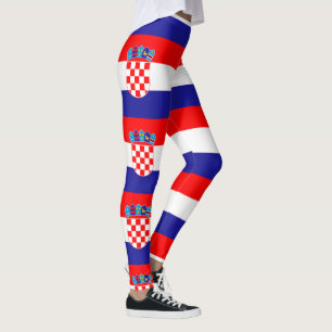 Croatian Flag design pattern leggings