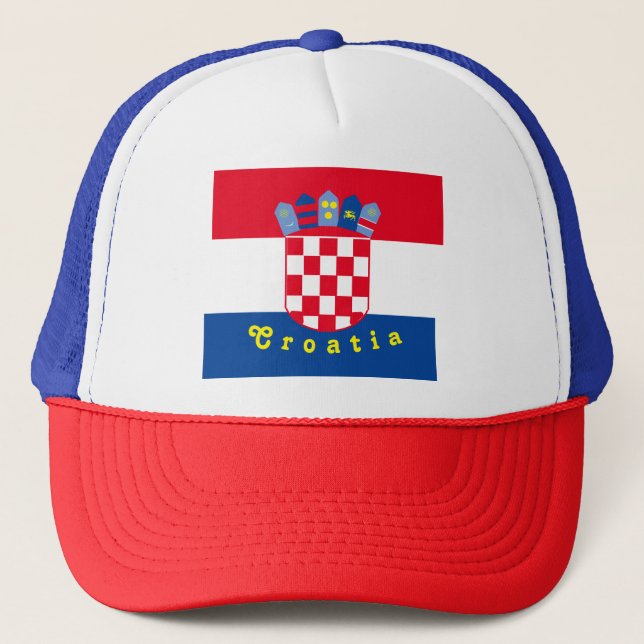 Croatian Flag Design Trucker Hat (Front)
