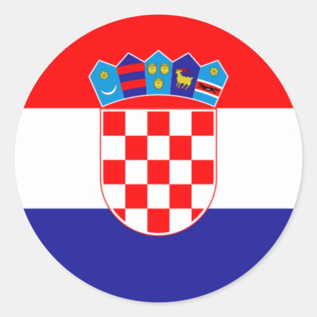 Croatian Flag, Flag of Croatia Classic Round Sticker (Front)