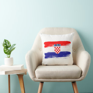 Croatian Flag Gift Football Fan Sports Cushion