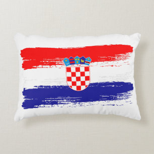 Croatian Flag Gift Football Fan Sports Decorative Cushion