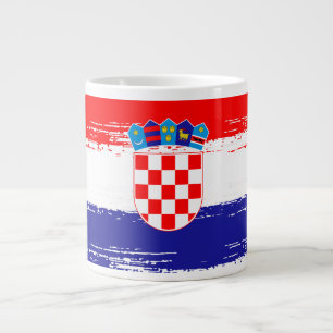 Croatian Flag Gift Football Fan Sports Large Coffee Mug