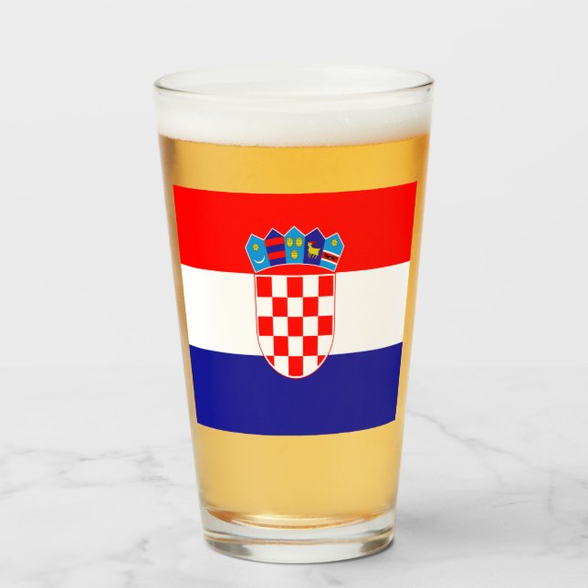 Croatian flag  glass (Front Filled)