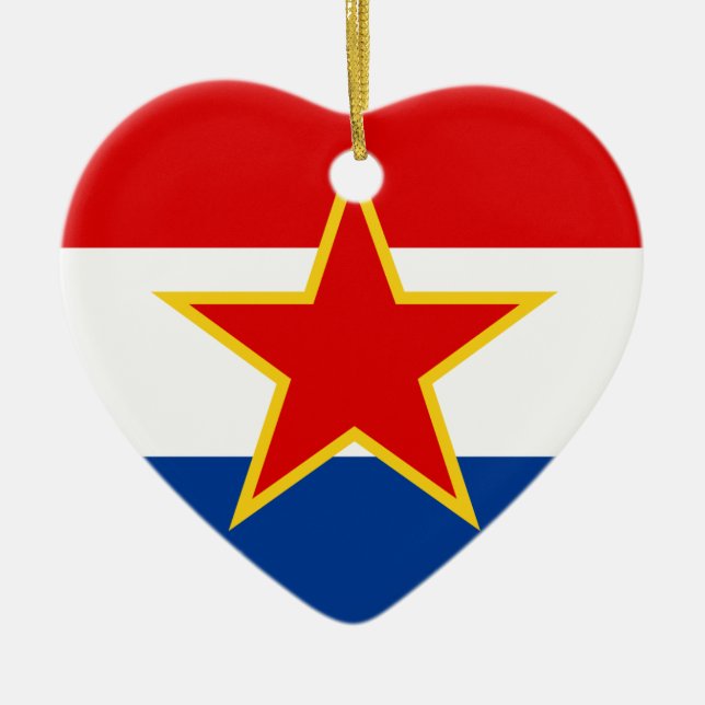 Croatian flag, hrvatska zastava ceramic ornament (Front)