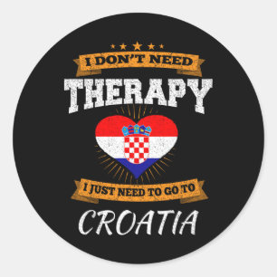 Croatian Flag I Croatia Vacation Gift I Funny Croa Classic Round Sticker