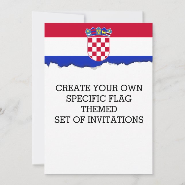 Croatian Flag Invitation (Front)
