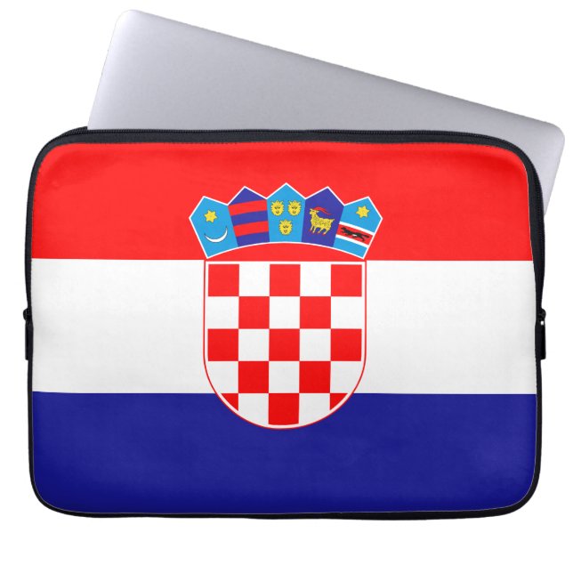 Croatian Flag Laptop Sleeve (Front)
