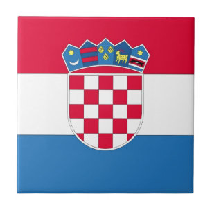 Croatian Flag or Flag of Croatia Ceramic Tile