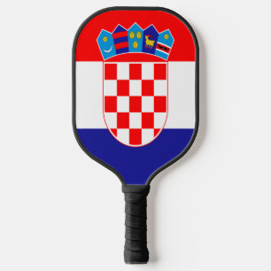 Croatian flag pickleball paddle