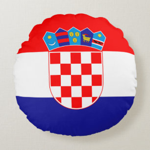 Croatian Flag Round Cushion