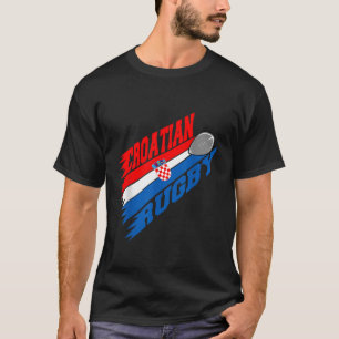 Croatian Flag Rugby Player Croatia Sports Men Wome T-Shirt