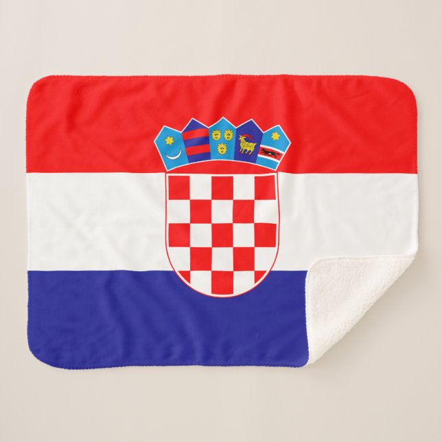 Croatian Flag Sherpa Blanket (Front (Horizontal))
