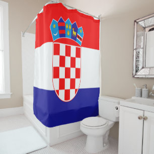 Croatian flag shower curtain