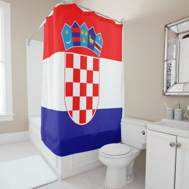 Croatian flag shower curtain (In Situ)